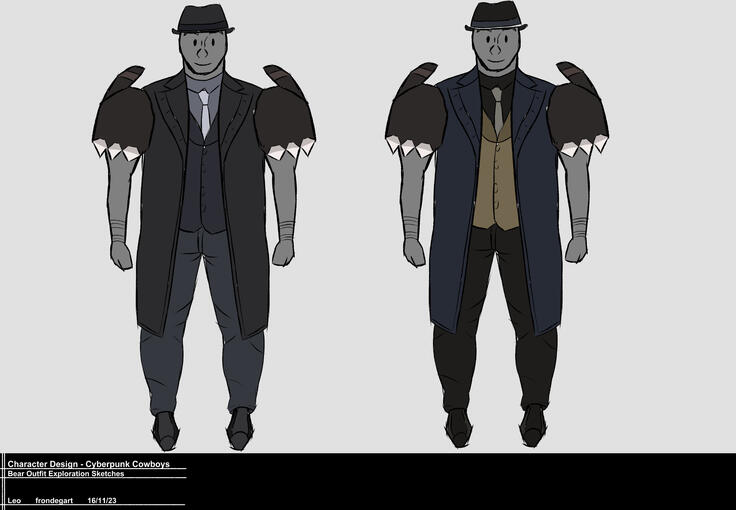 Cyberpunk Cowboy Designs for a Uni Project