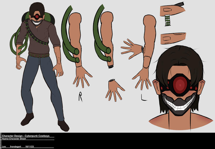 Cyberpunk Cowboy Designs for a Uni Project