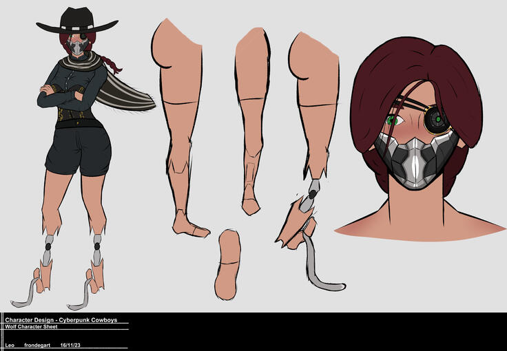 Cyberpunk Cowboy Designs for a Uni Project