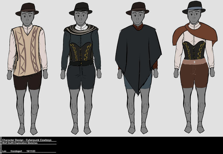 Cyberpunk Cowboy Designs for a Uni Project