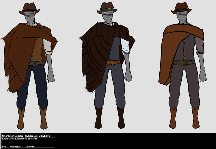 Cyberpunk Cowboy Designs for a Uni Project