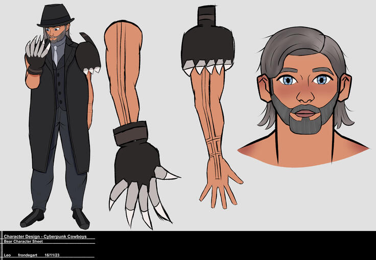 Cyberpunk Cowboy Designs for a Uni Project