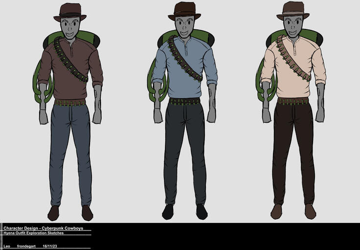Cyberpunk Cowboy Designs for a Uni Project